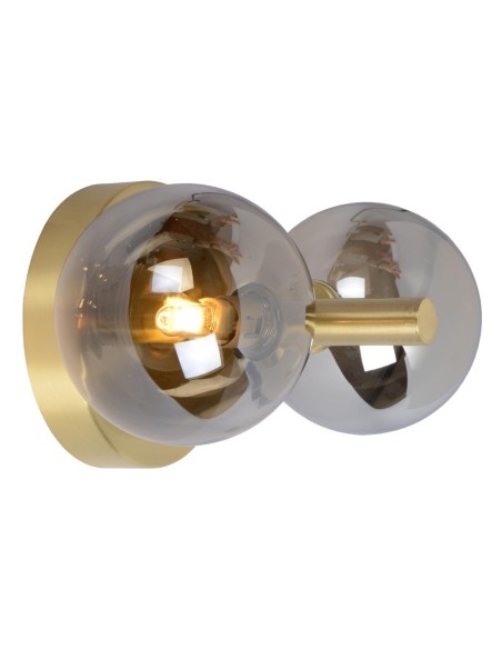 Lucide - Tycho - Applique murale Led 2xG9 Verre Fumé métal or mat