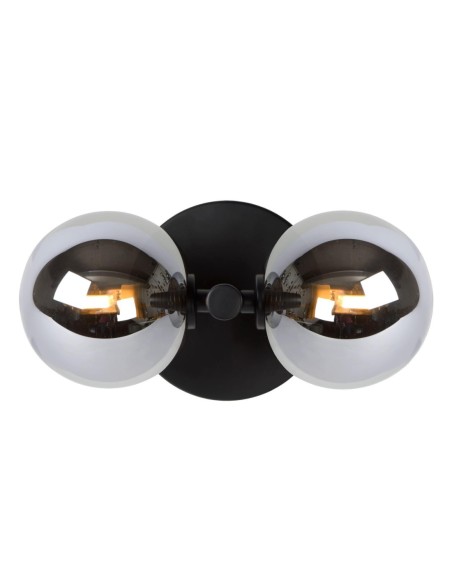 Lucide - Tycho  - Applique murale Led 2xG9 Verre Fumé métal noir mat