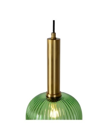 Suspension Diam. 20 cm 1xE27 40W Cylindrique Vert - Lucide - Maloto