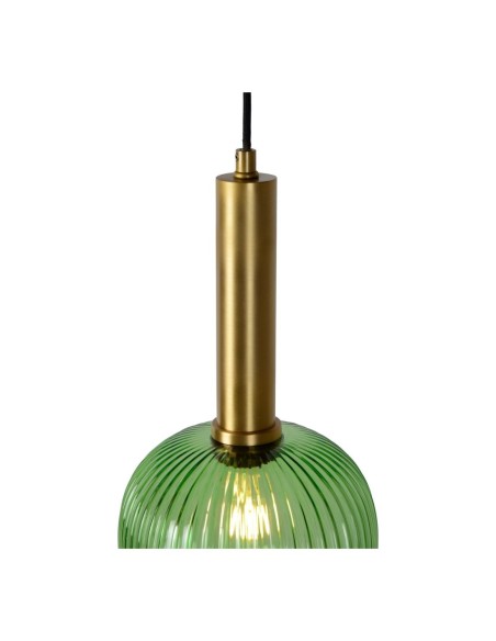 Suspension Diam. 20 cm 1xE27 40W Cylindrique Vert - Lucide - Maloto