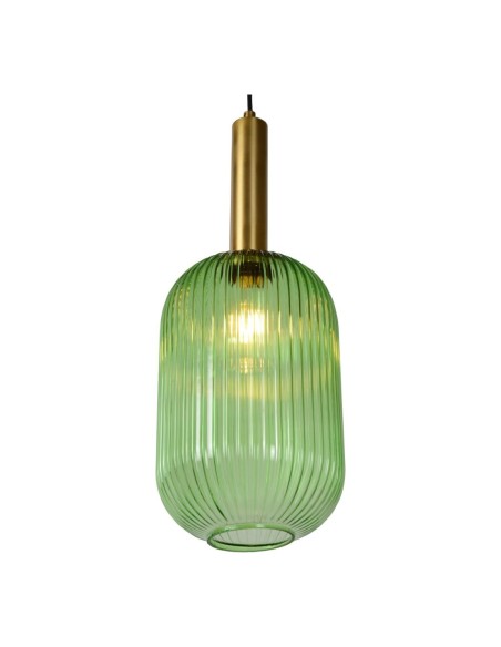 Suspension Diam. 20 cm 1xE27 40W Cylindrique Vert - Lucide - Maloto