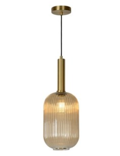 Suspension Diam. 20 cm 1xE27 40 W Cylindrique Ambré - Lucide - Maloto