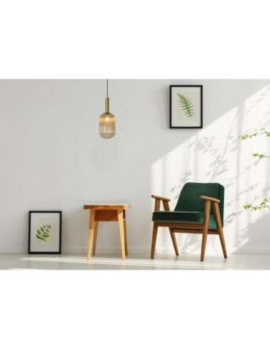 Suspension Diam. 20 cm 1xE27 40 W Cylindrique Ambré - Lucide - Maloto