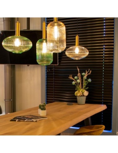 Suspension Diam. 30 cm 1xE27 40W Dimmable Vert - Lucide - Maloto