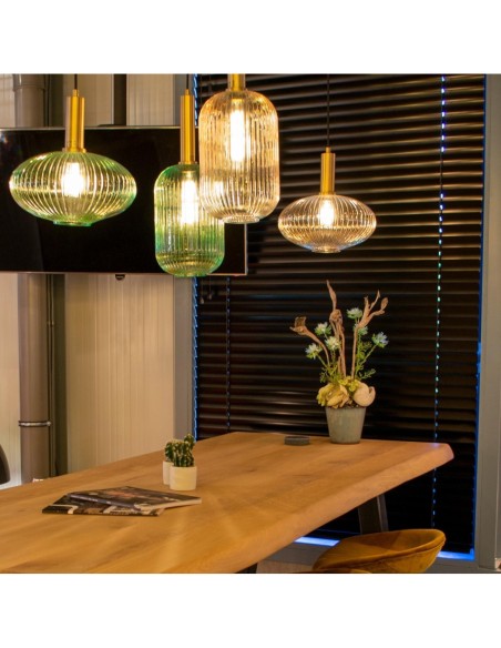 Suspension Diam. 30 cm 1xE27 40W Dimmable Vert - Lucide - Maloto