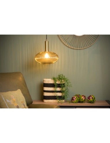 Suspension Diam. 30 cm 1xE27 40 W Ambre - Lucide - Maloto
