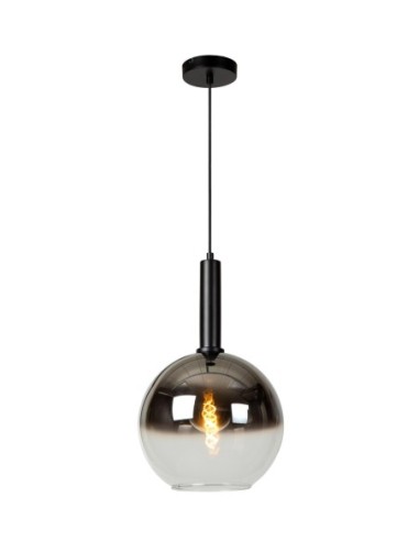 Suspension Diam. 30 cm 1xE27 40W Dimmable Noir et fumé - Lucide - MARIUS