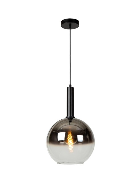 Suspension Diam. 30 cm 1xE27 40W Dimmable Noir et fumé - Lucide - MARIUS