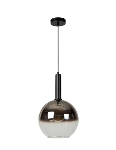 Suspension Diam. 30 cm 1xE27 40W Dimmable Noir et fumé - Lucide - MARIUS