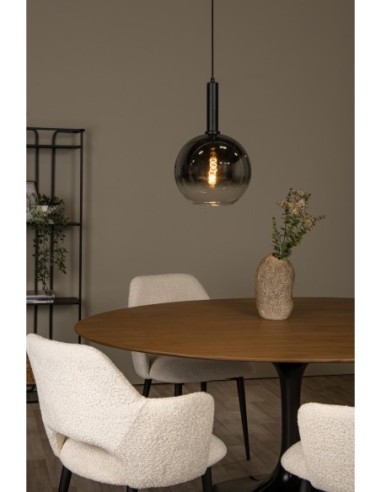Suspension Diam. 30 cm 1xE27 40W Dimmable Noir et fumé - Lucide - MARIUS