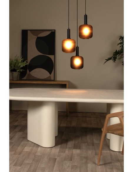 Eloise de Lucide - Suspension Diam. 40 cm 3xE27  Noir et fumé