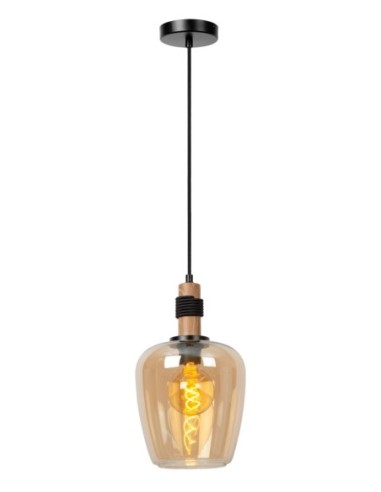 Suspension verre Diam. 22 cm 1xE27 Ambre - Lucide - Ilona