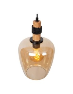 Suspension verre Diam. 22 cm 1xE27 Ambre - Lucide - Ilona 2