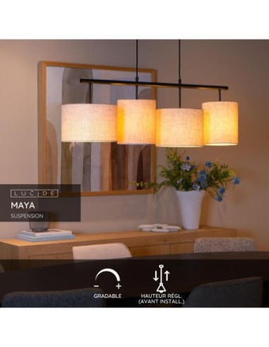 Lucide MAYA Suspension 4xE27 Creme | Deko Light