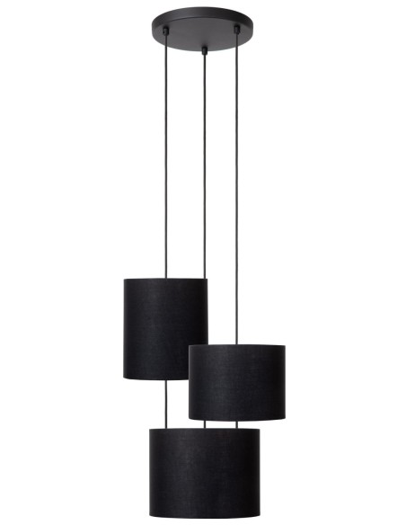 Lucide MAYA Suspension Diam. 46 cm 3xE27 Noir | Deko Light