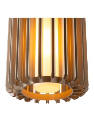 Lambres  de  Lucide - Suspension métal 3 points lumineux E27 taupe - ampoule tube