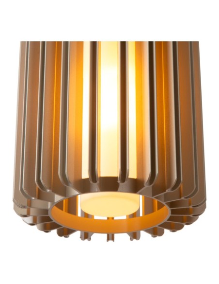 Lambres  de  Lucide - Suspension métal 3 points lumineux E27 taupe - ampoule tube