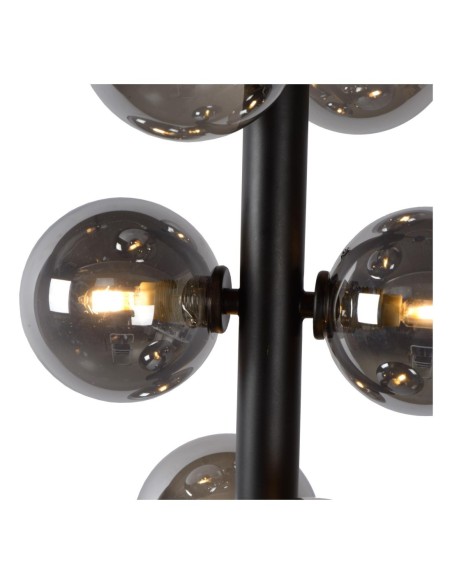 Suspension  6xG9 Dimmable métal noir et verre fumé - Lucide - Tycho