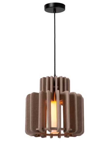 Suspension feutrine Diam. 31 cm 1xE27 taupe - Lucide - Rollo