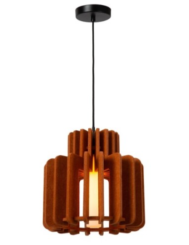 Suspension feutrine Diam. 31 cm 1xE27 terracotta - Lucide - Rollo