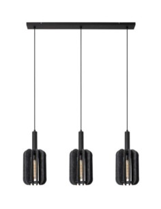 Suspension Diam. 20 cm 3xE27 Dimmable Noir et Gris - Lucide - Rafal 2