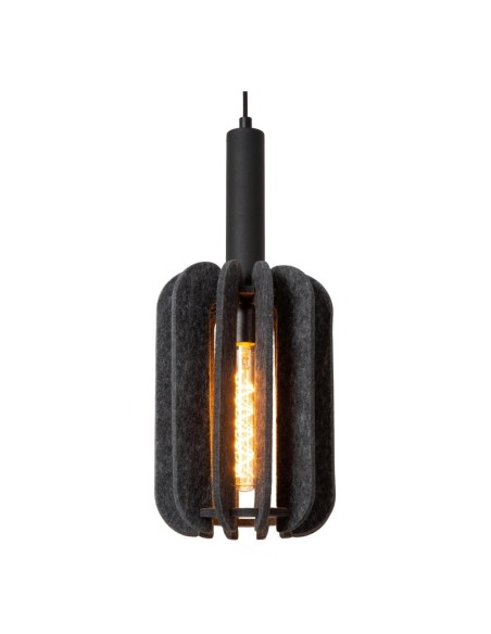 Suspension Diam. 20 cm 3xE27 Dimmable Noir et Gris - Lucide - Rafal