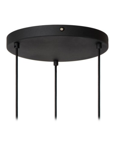 Suspension Diam. 50 cm 3xE27 40W Dimmable Gris / Noir - Lucide - Rafal