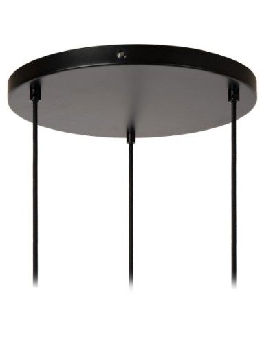 Suspension Diam. 35 cm 3xE27 40W Verre Vert et Ambre - Lucide - Monsaraz