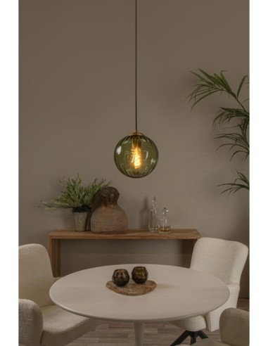 Monsaraz de  Lucide - Suspension Diam. 25 cm 1xE27  Verre Vert