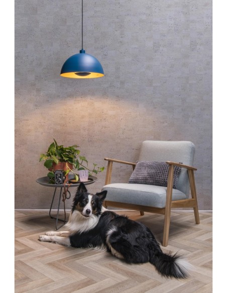 Lucide SIEMON Suspension Diam. 40 cm 1xE27 Bleu | Deko Light