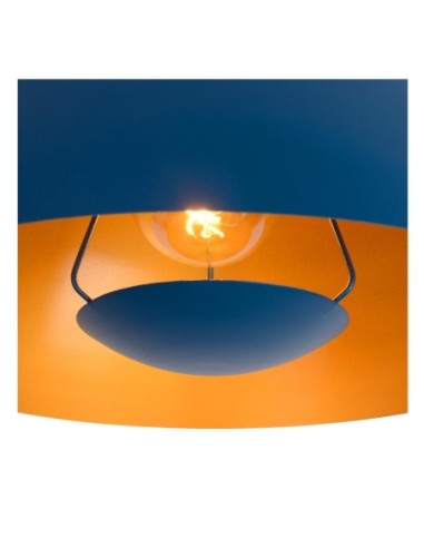 Siemon  de  Lucide - Suspension Diam. 40 cm 1xE27  Acier bleu - intérieur doré