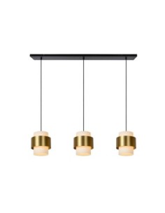 Suspension Led métal or mat verre opalin 3xE27 - Lucide - Firmin