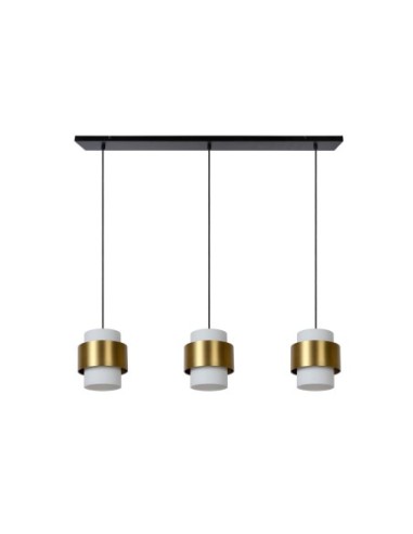 Lucide - Firmin - Suspension Led métal or mat verre opalin 3xE27