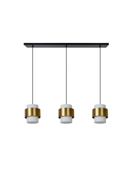 Lucide - Firmin - Suspension Led métal or mat verre opalin 3xE27