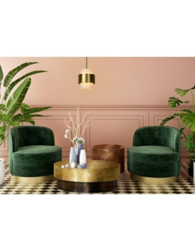 Firmin  de Lucide - Suspension Led métal or mat verre opalin diam. 20