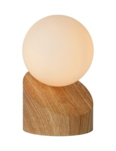 Lampe de table verre et métal  bois clair - Lucide - Len