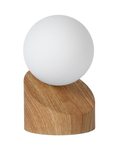 Lucide - Len - Lampe de table verre et métal  bois clair
