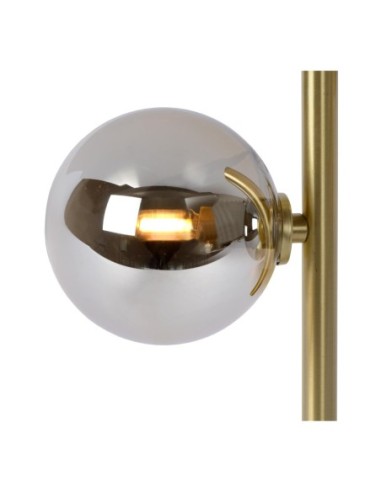 Tycho  de Lucide - Lampe de table Led 2xG9 Verre Fumé métal or mat