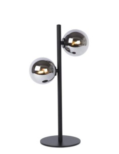 Lampe de table Led 2xG9 Verre Fumé métal noir mat - Lucide - Tycho