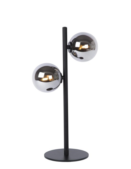 Lampe de table Led 2xG9 Verre Fumé métal noir mat - Lucide - Tycho