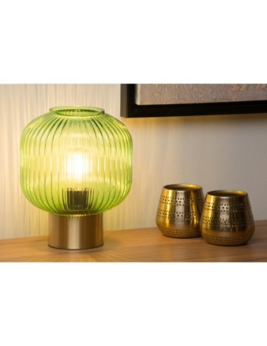 Lampe de table Diam. 20 cm 1xE27 40W Vert - Lucide - Maloto