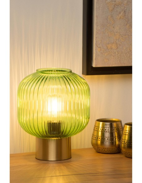 Lampe de table Diam. 20 cm 1xE27 40W Vert - Lucide - Maloto