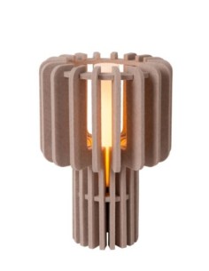 Lampe de table feutrine Diam. 24 cm 1xE27 taupe - Lucide - Rollo