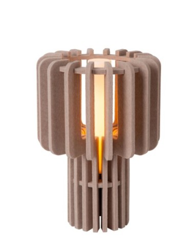 Lampe de table feutrine Diam. 24 cm 1xE27 taupe - Lucide - Rollo