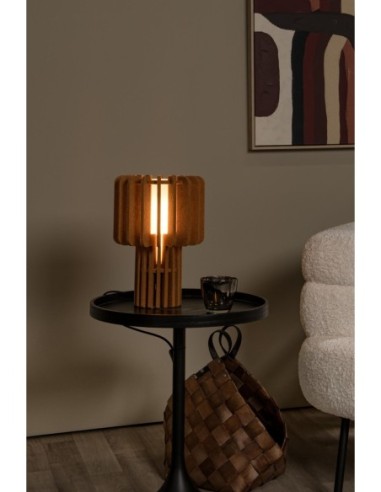 Rollo de Lucide - Lampe de table feutre Diam. 24 cm 1xE27 terracotta - style japandi