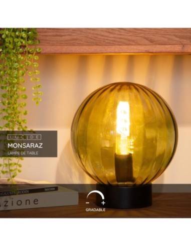 Lucide MONSARAZ Lampe de table Diam. 25 cm 1xE27 Vert | Deko Light