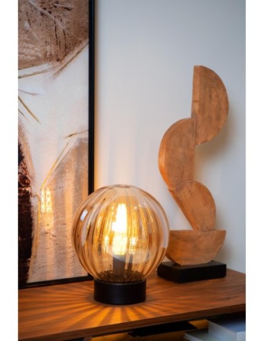Lucide MONSARAZ Lampe de table Diam. 25 cm 1xE27 Ambre | Deko Light