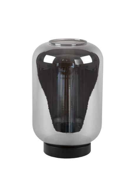 Lucide - Joanet - Lampe de table Diam. 22 cm  E27 Noir & Fumé