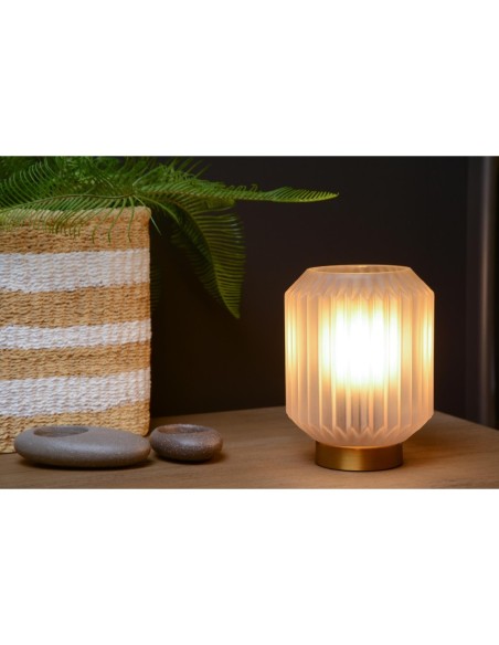 Lampe de table Diam. 13 cm 1xE14 40 W  Verre Blanc - Lucide - Sueno