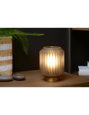 Lampe de table Diam. 13 cm 1xE14 40W  Verre Gris - Lucide - Sueno